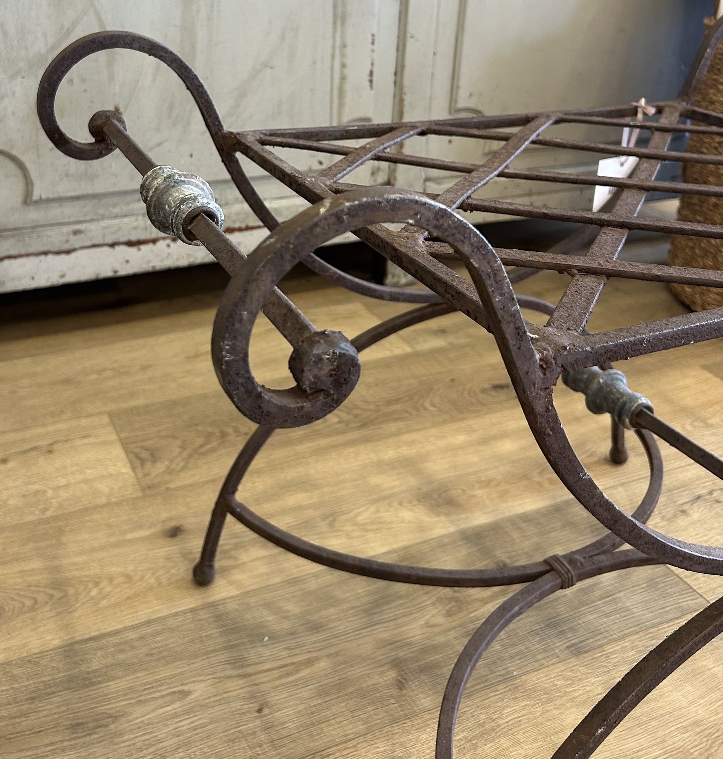 Continental Wrought Iron Curule Bench