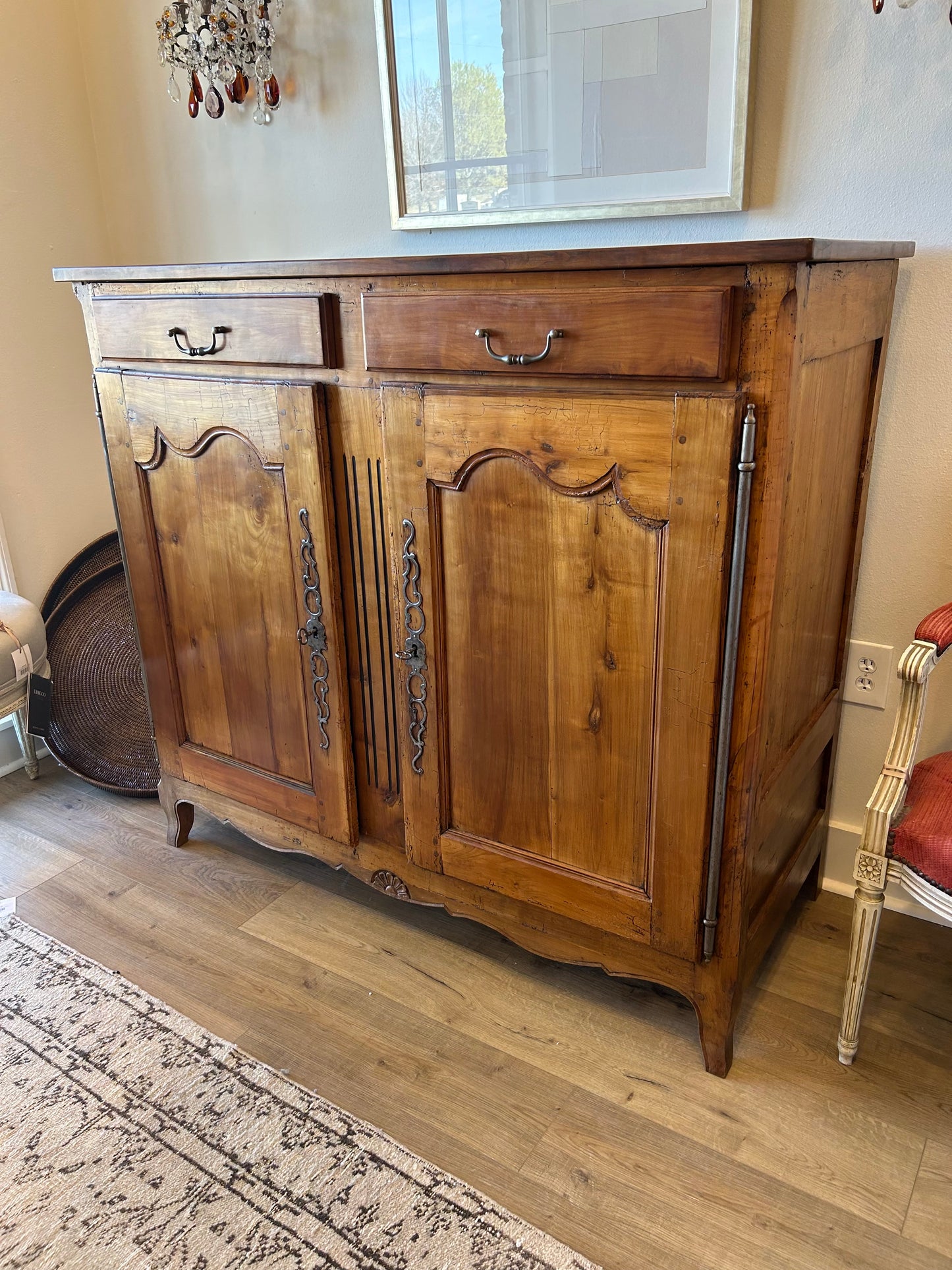 Antique Cherry Louis XV Two-Door Buffet