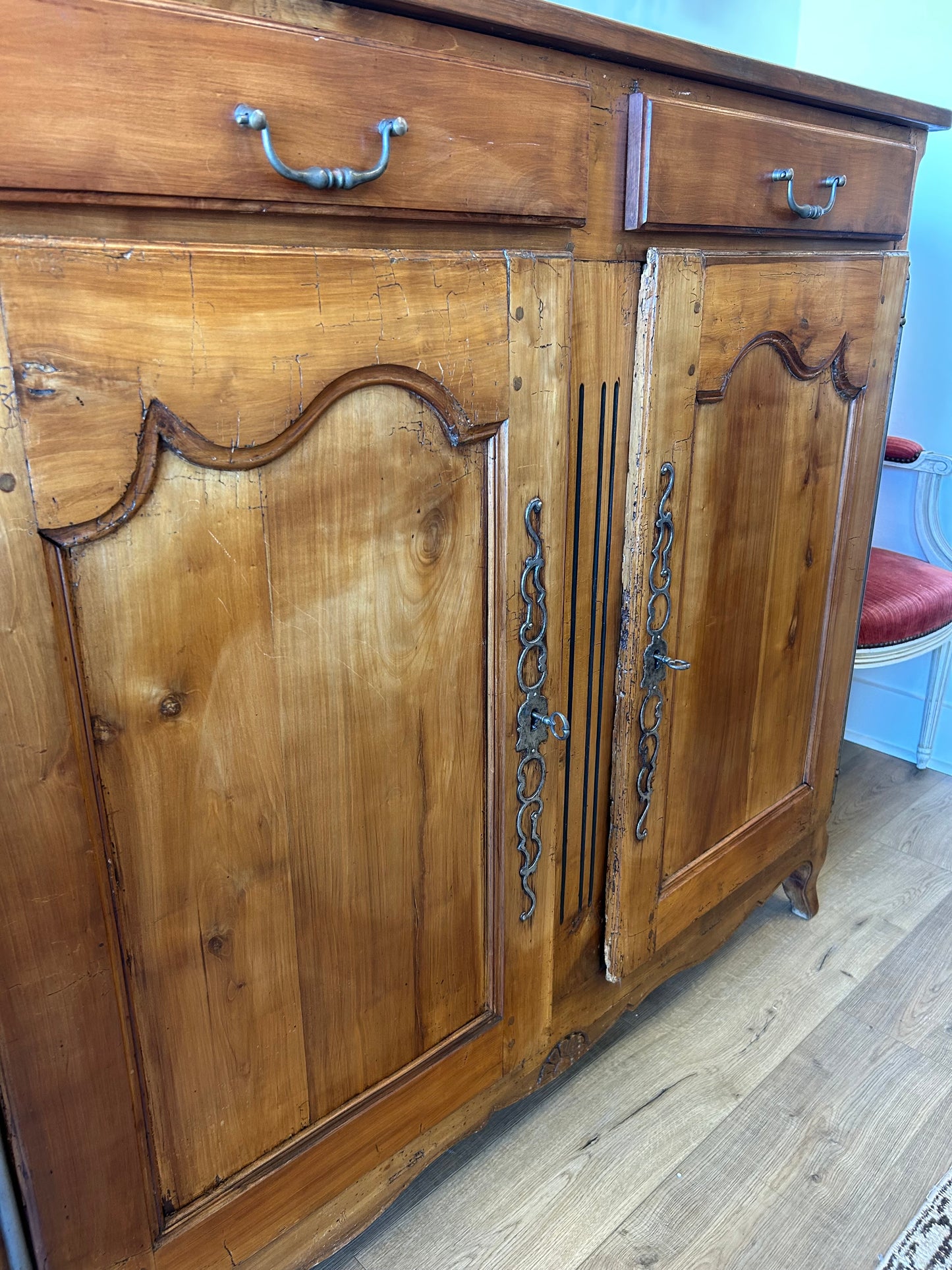 Antique Cherry Louis XV Two-Door Buffet