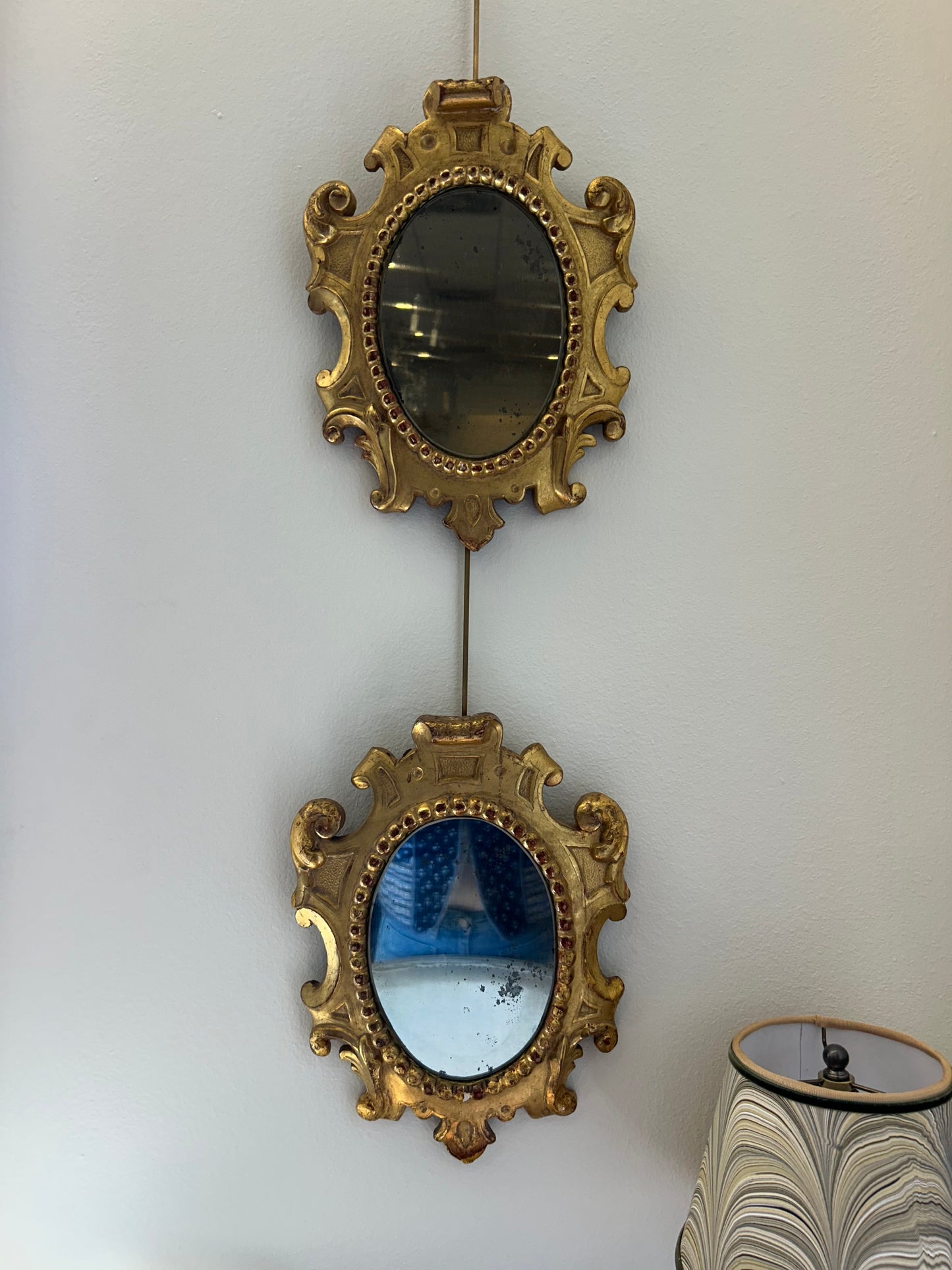 Pair of Small Italian Giltwood Mirrors