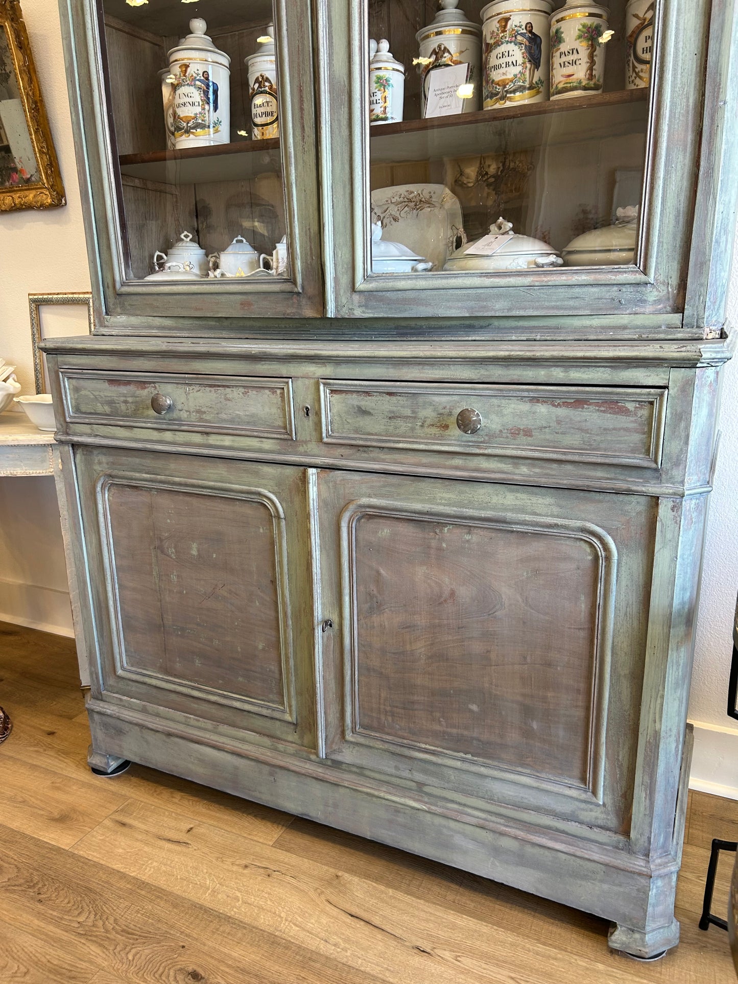 French Painted Buffet a Deux Corps