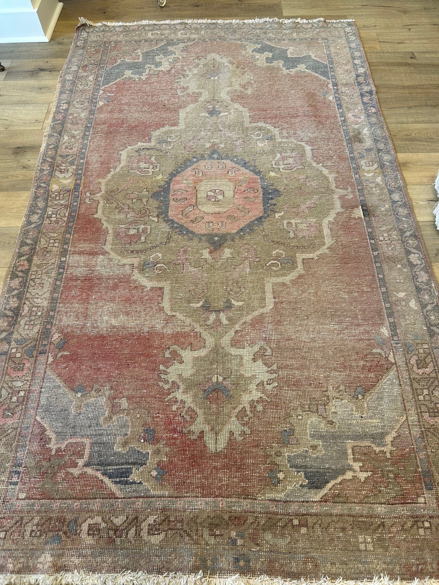 Rust and Olive Turkish Runner - 57 x 97