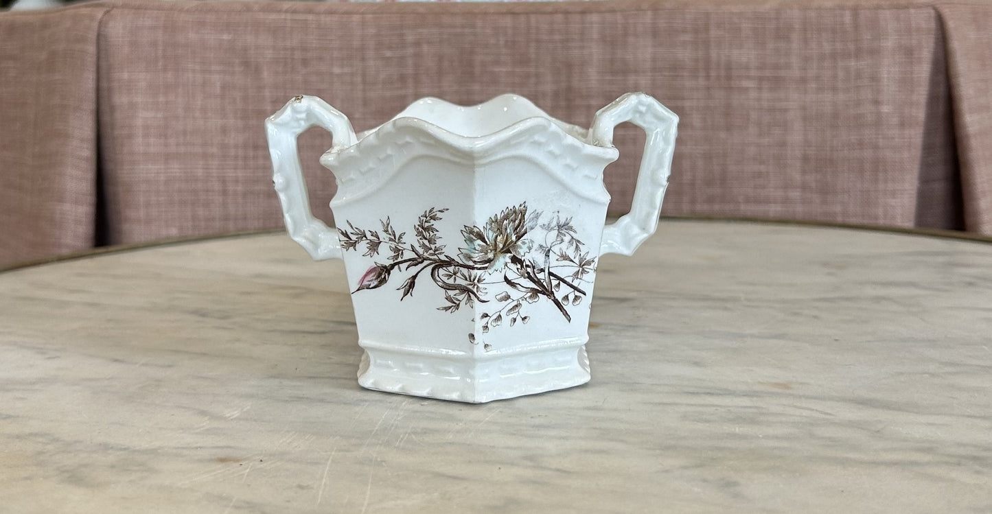 Transferware Gravy Boat - Brown Floral