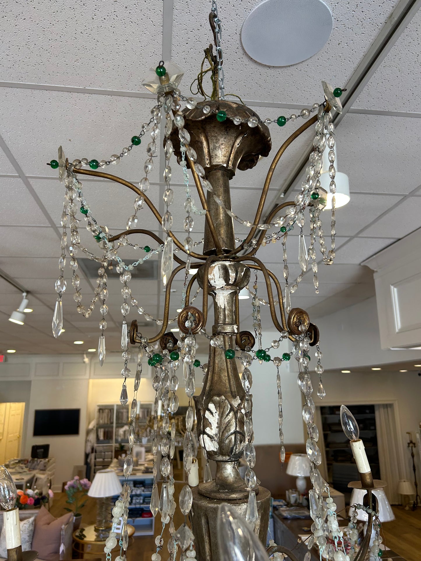 Genovese Silver Giltwood and Metal Chandelier
