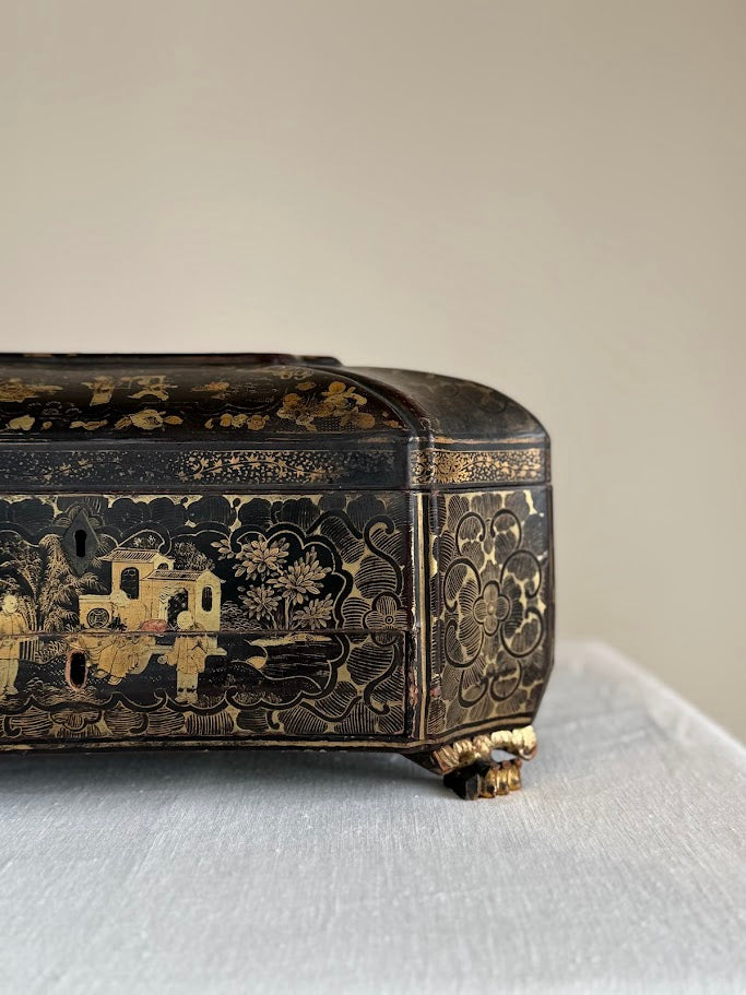 Large Lacquered Chinoiserie Writing Box