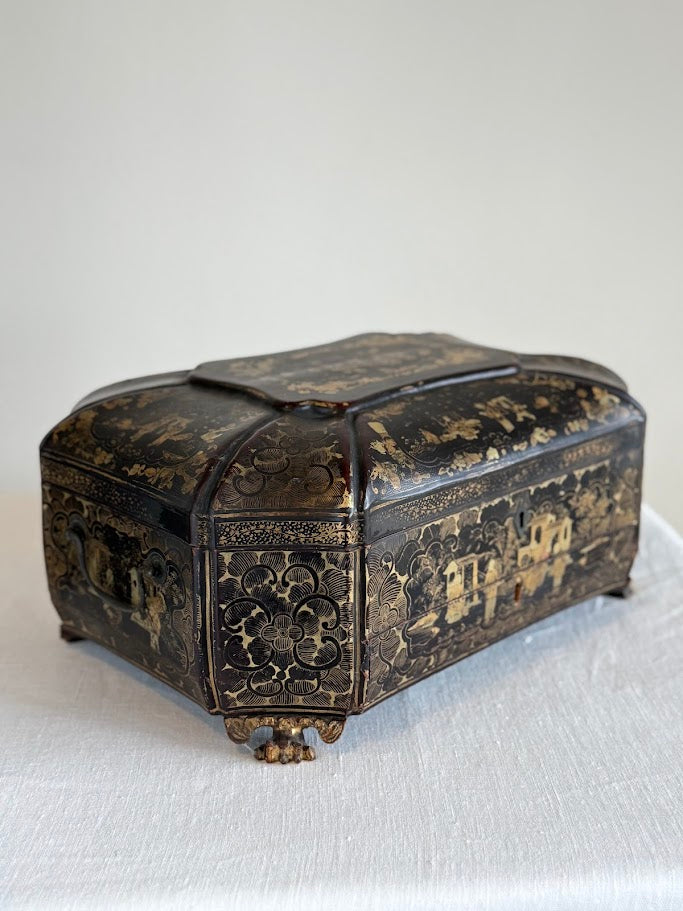 Large Lacquered Chinoiserie Writing Box