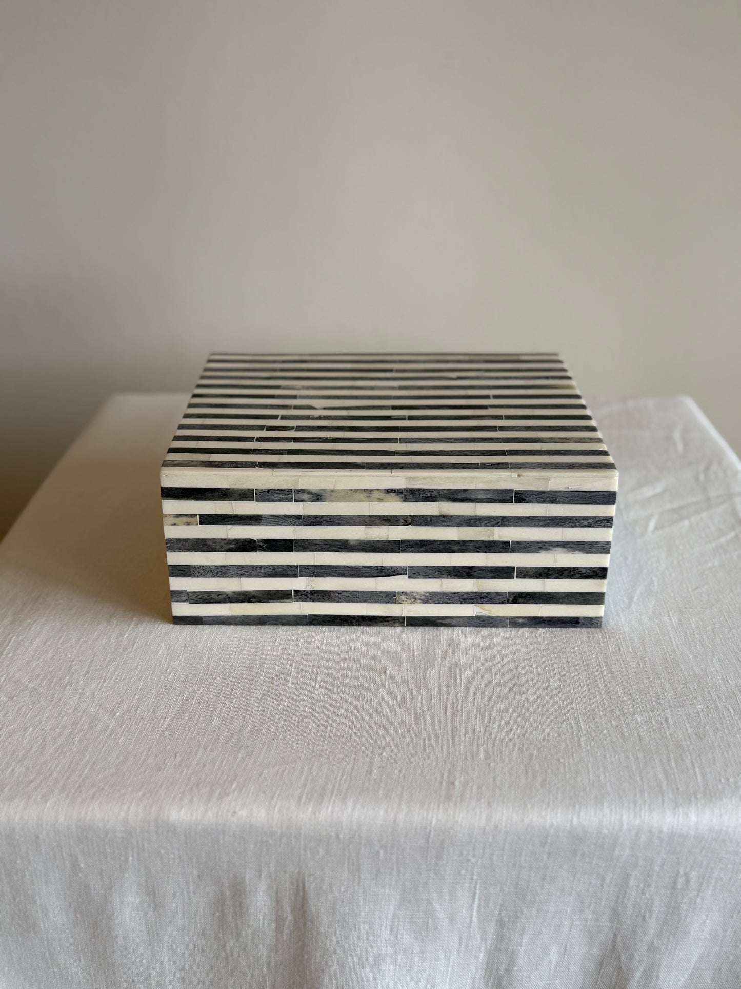 Black/White Stripe Bone Box