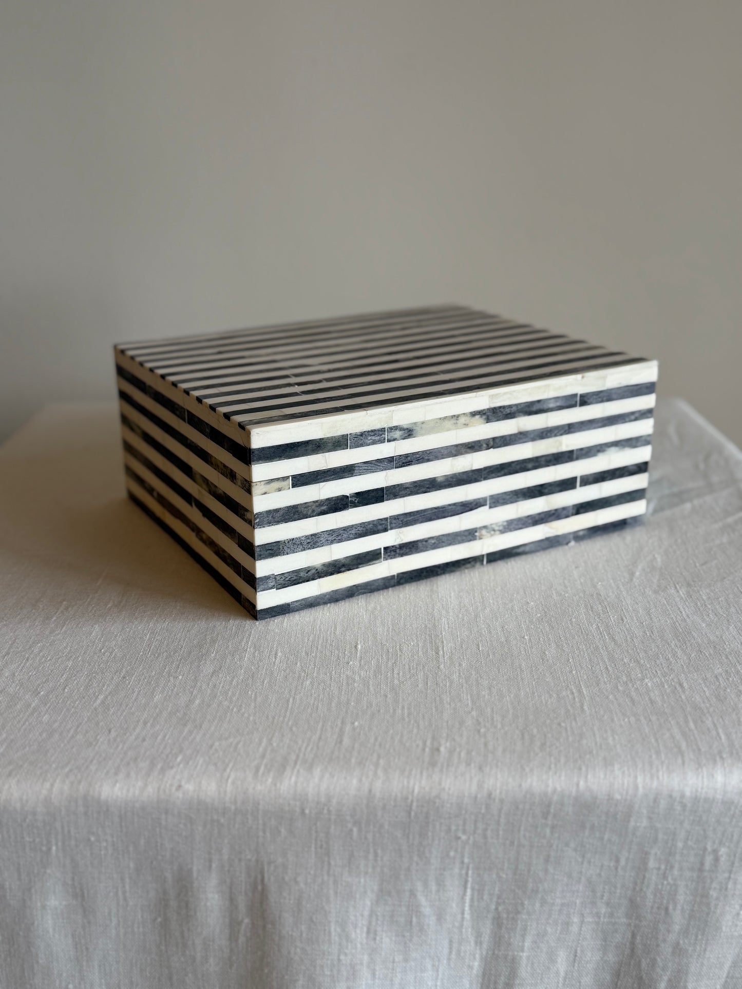 Black/White Stripe Bone Box