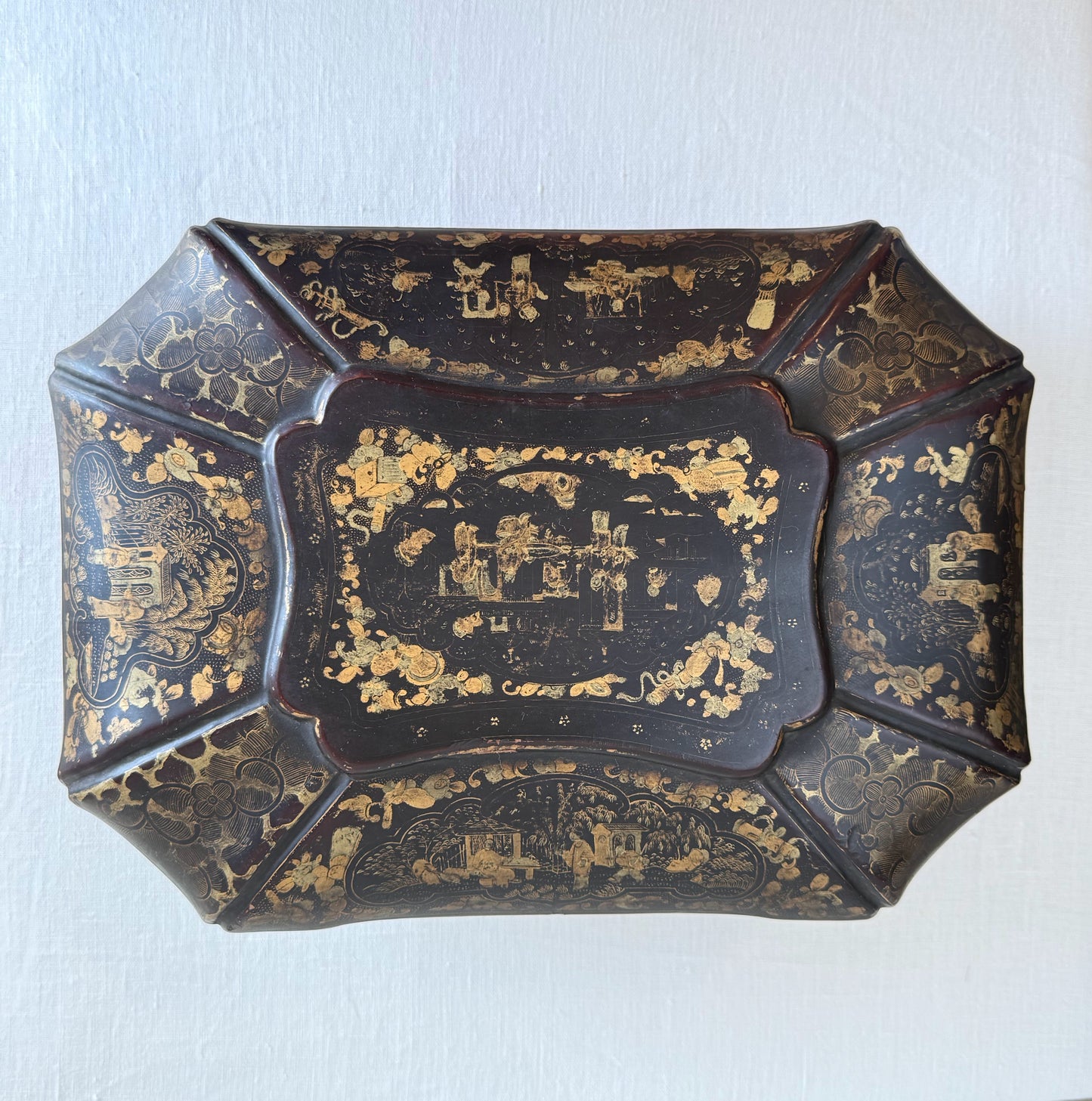 Large Lacquered Chinoiserie Writing Box