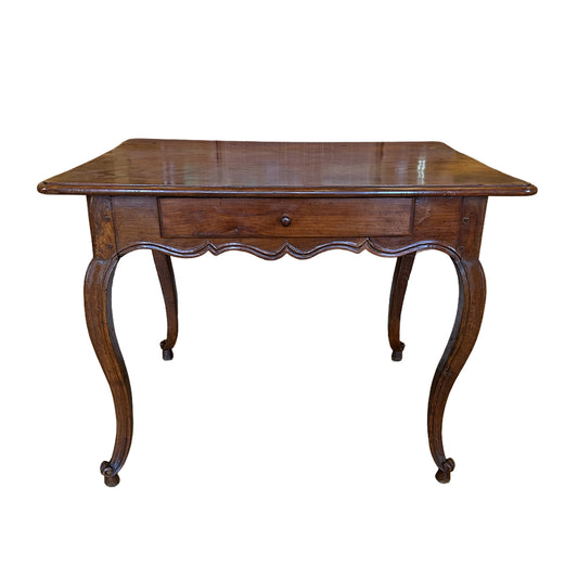 Late 19th C. French Louis XV Style Walnut Side Table