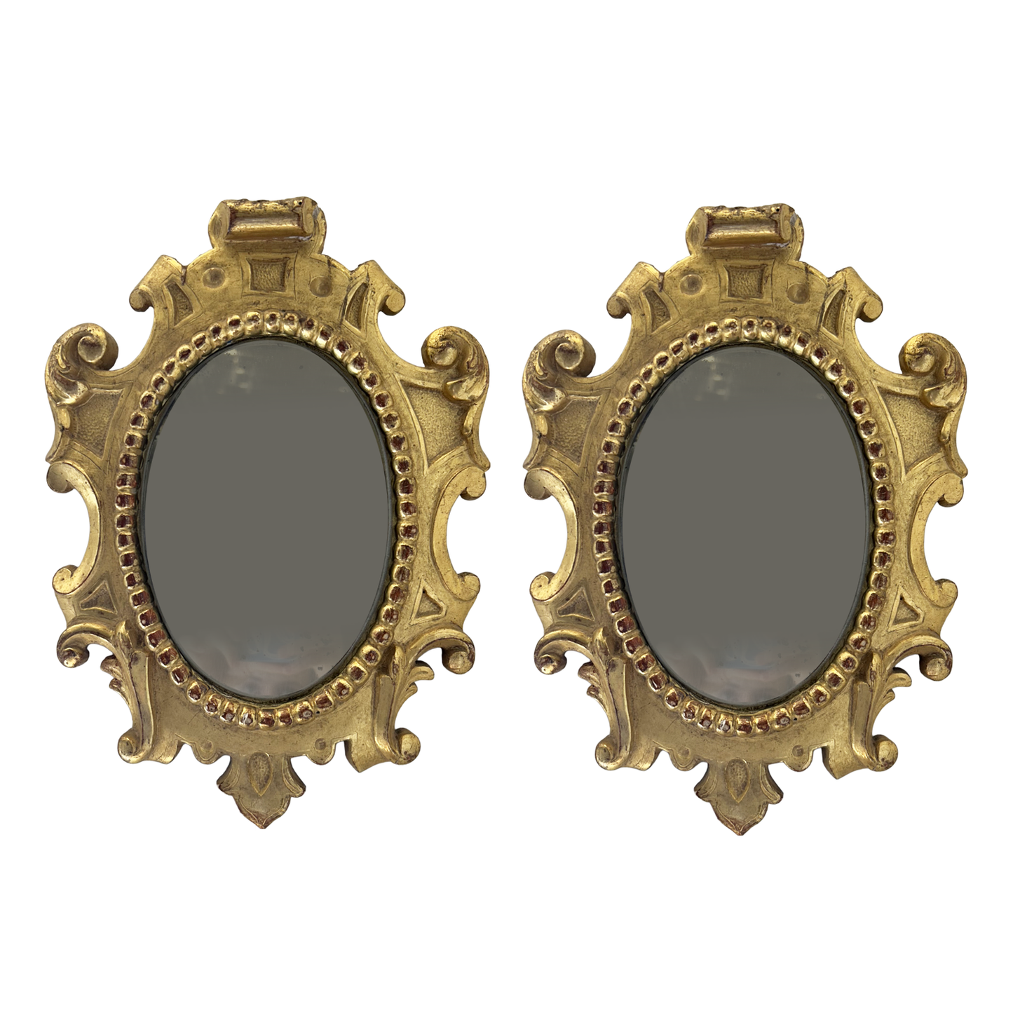 Pair of Small Italian Giltwood Mirrors