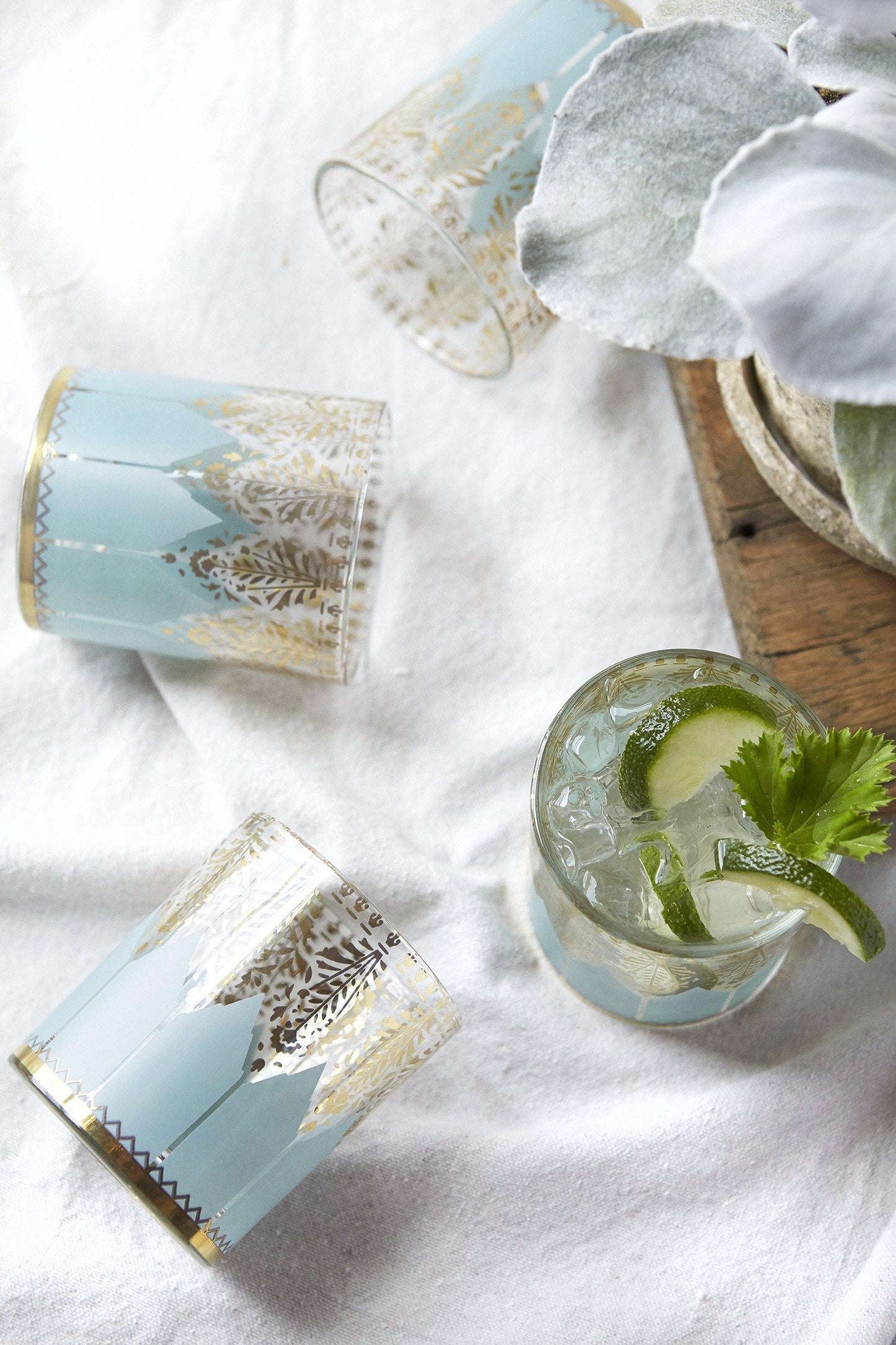 S/4 Rocks Glasses - Aqua Moon