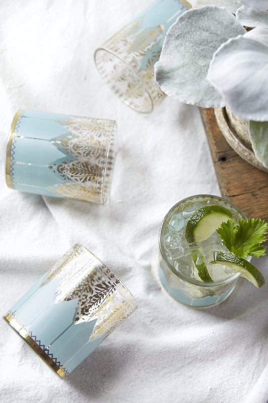 S/4 Rocks Glasses - Aqua Moon