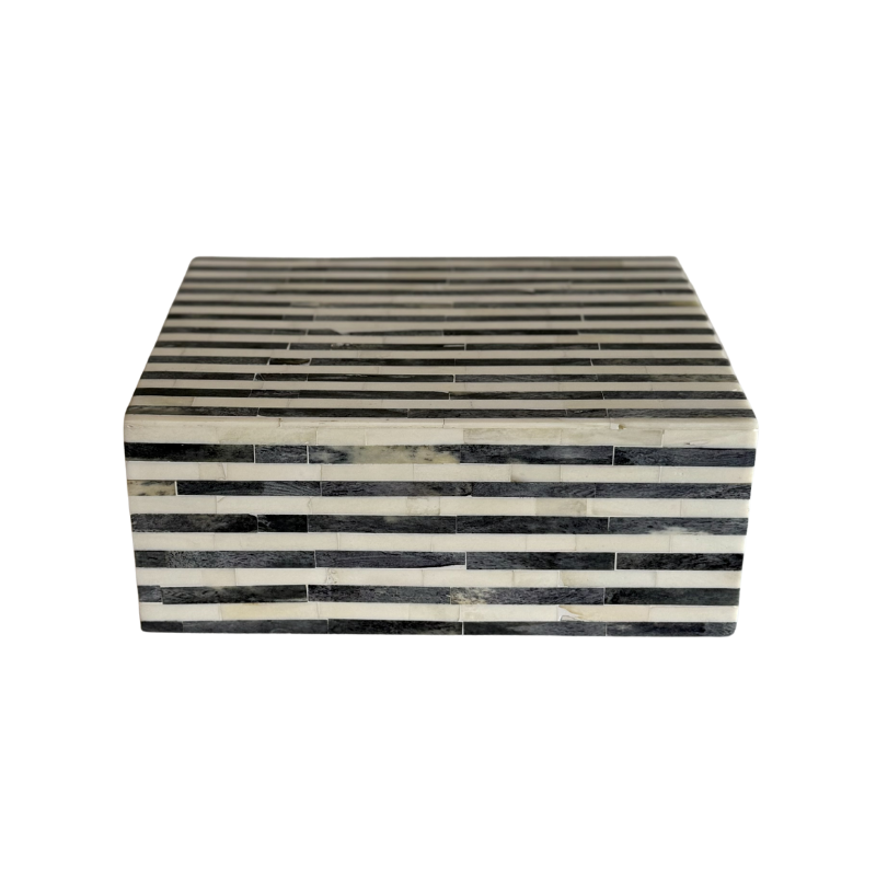 Black/White Stripe Bone Box