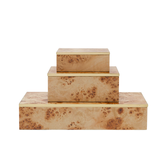 Burlwood Decorative Boxes