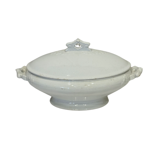 White Oval Ironstone Tureen with Lid