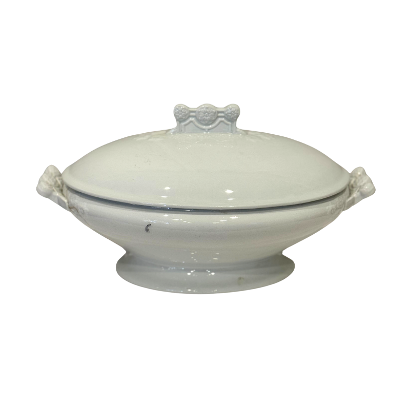 White Oval Ironstone Tureen with Lid