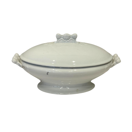 White Oval Ironstone Tureen with Lid