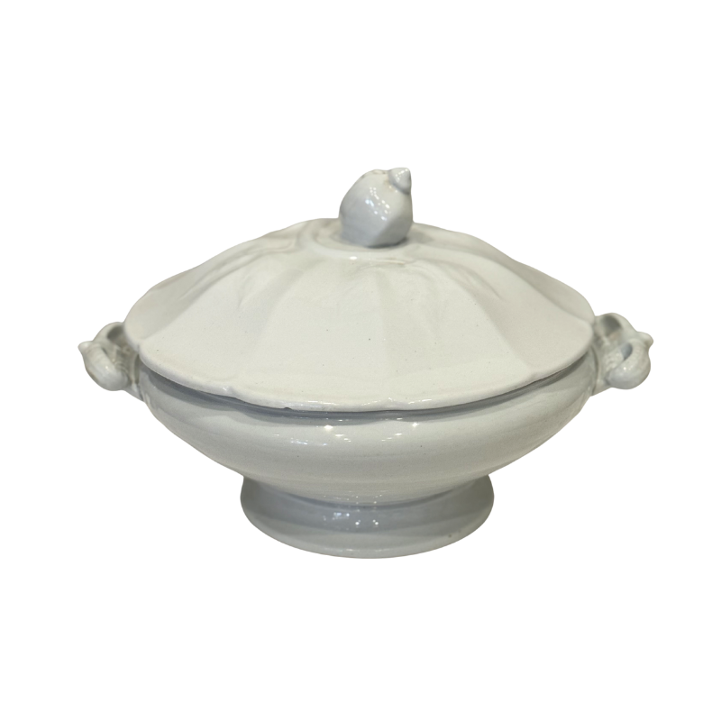 White Round Ironstone Tureen with Lid