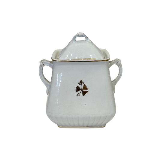 Ironstone Two-Handle Sugar Jar with Lid - Small