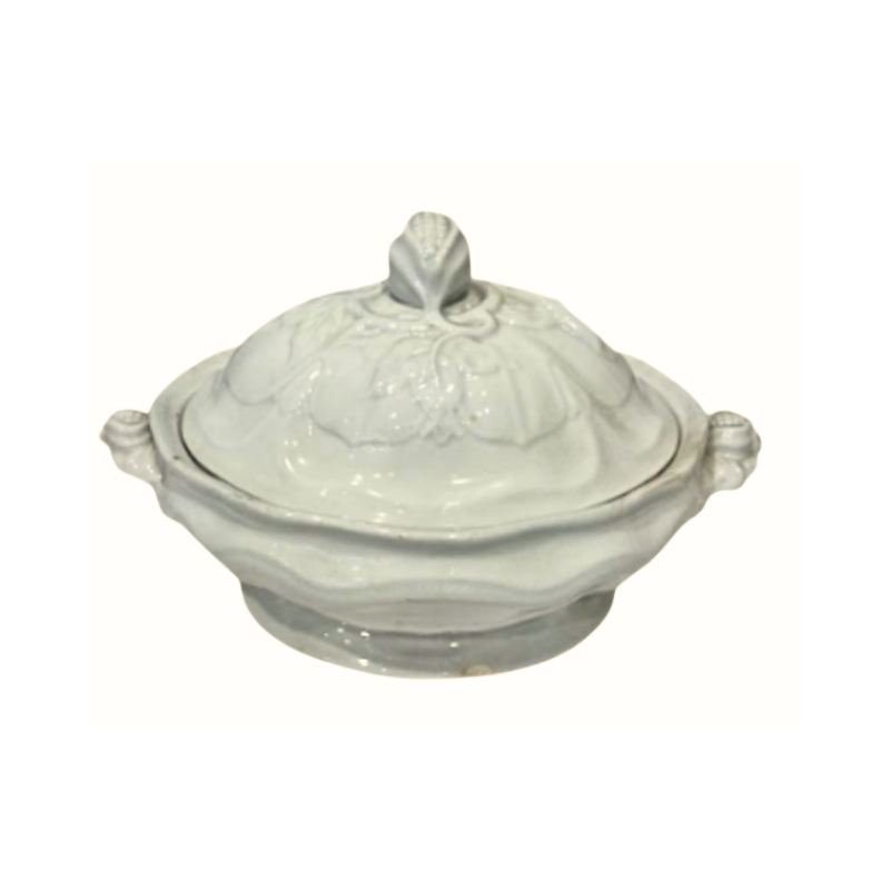 White Oval Ironstone Tureen with Lid