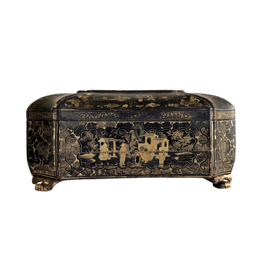 Large Lacquered Chinoiserie Writing Box