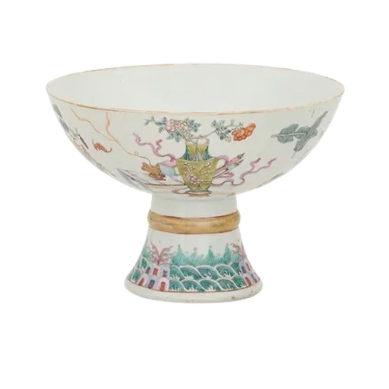 Chinese Export Tongzhi Porcelain Stemmed Bowl