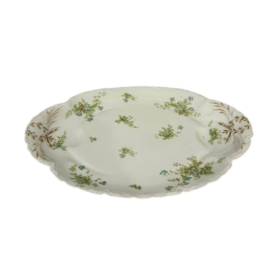 Vintage Limoges Platter with Green and Blue Floral Motif