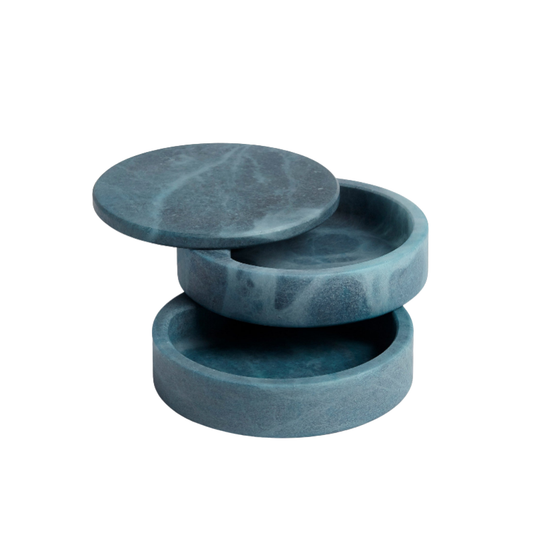 Alabaster Swivel Box - Blue