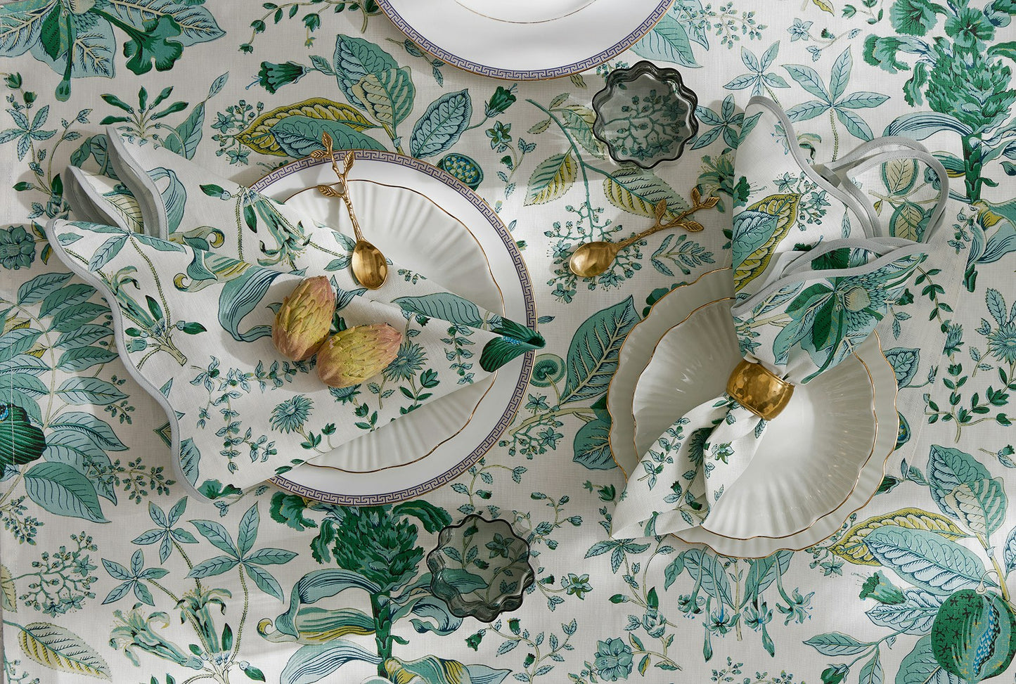 Pomegranate Table Cloth - Emerald, 70x144