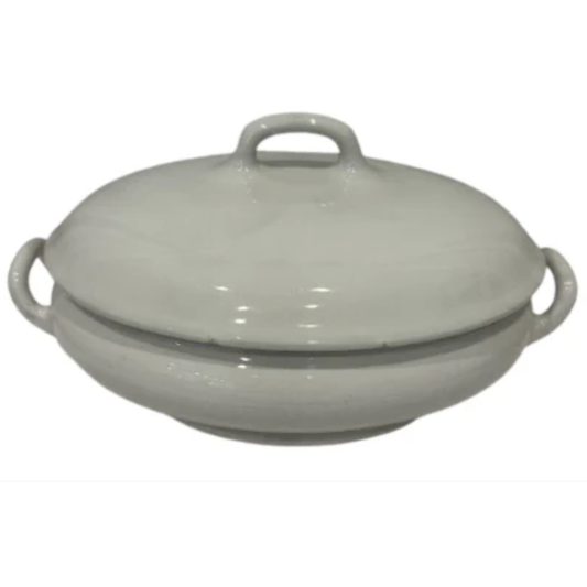 White Oval Ironstone Tureen with Lid