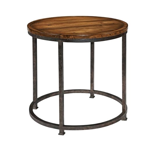 Wood and Steel Side Table