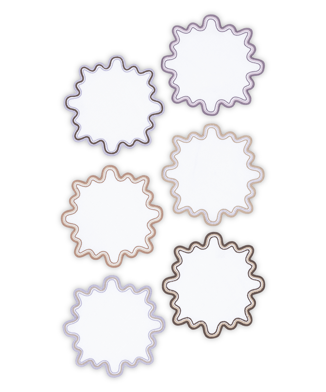 Linen Cocktail Napkins - Wave/Provence, Set/6