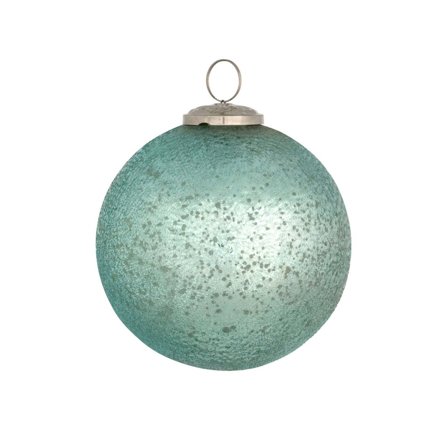 Frosty Blue Glass Ball Ornament