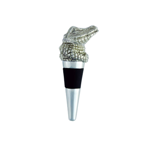 Pewter Alligator Bottle Stopper