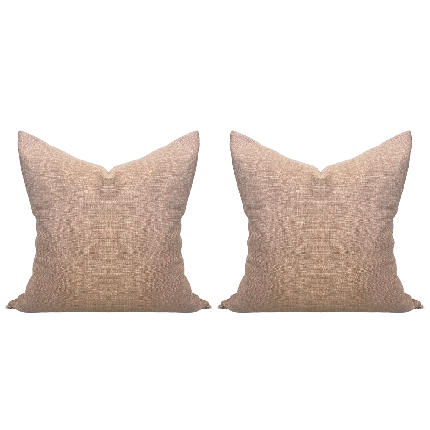 Pair of Apricot Linen Pillows