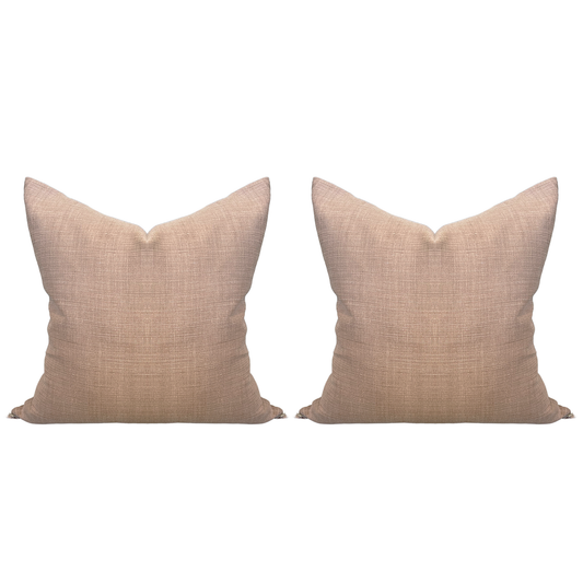 Pair of Apricot Linen Pillows