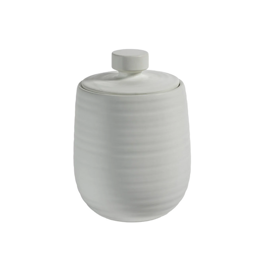 White Ceramic Lidded Jar