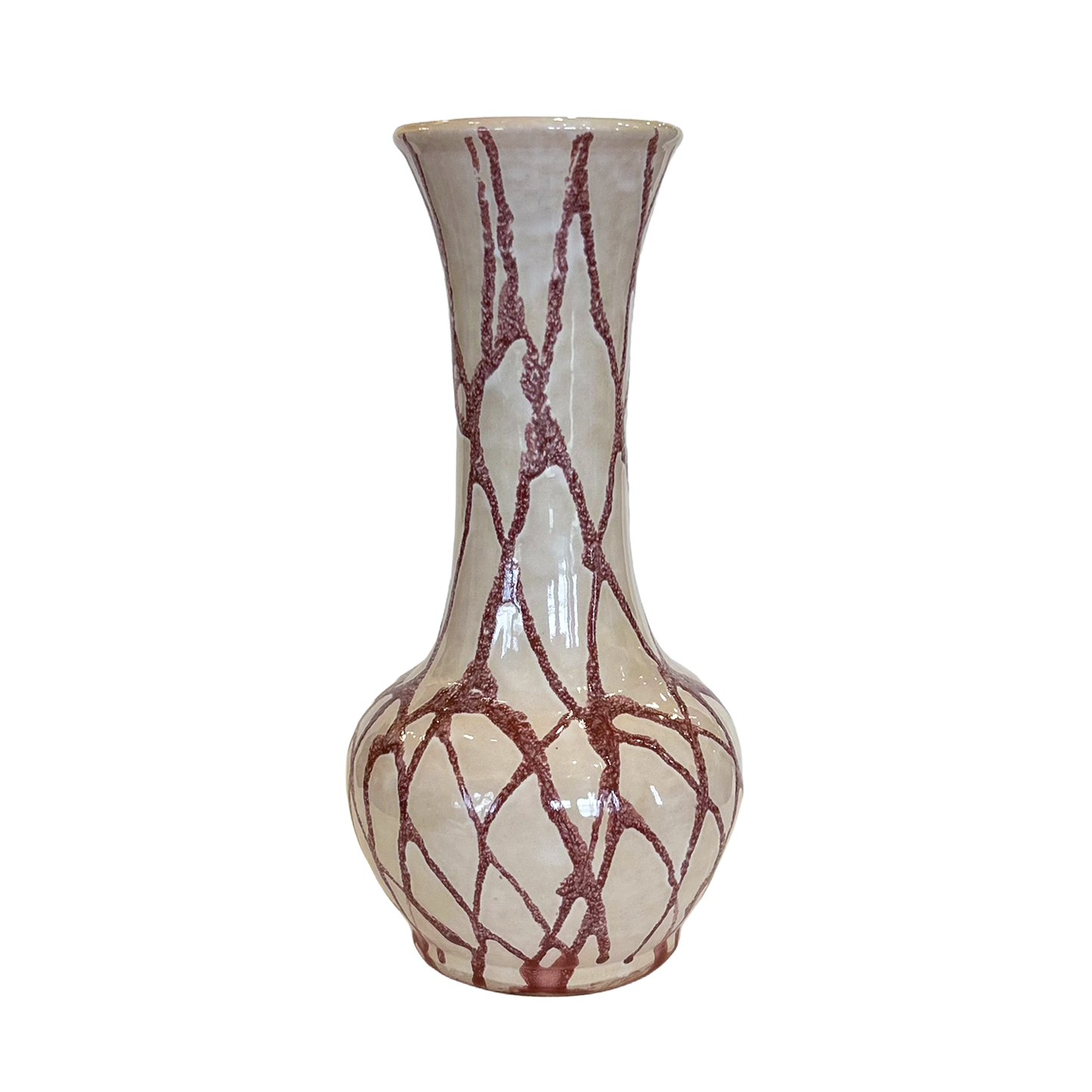 Beige and Pink Ceramic Vase