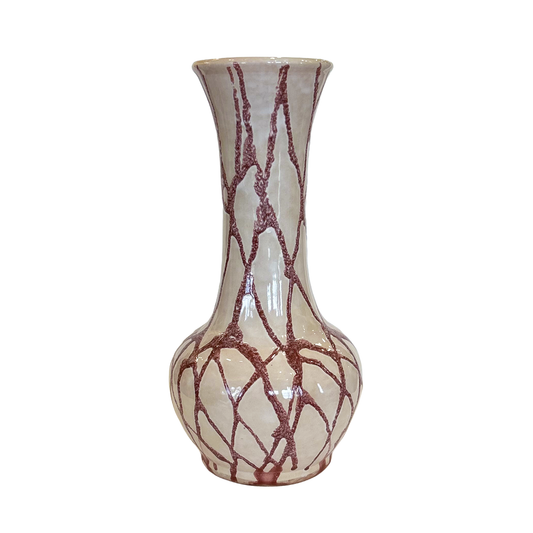 Beige and Pink Ceramic Vase