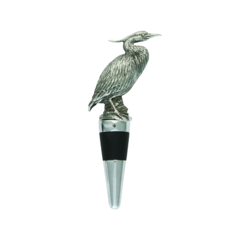Pewter Blue Heron Bottle Stopper
