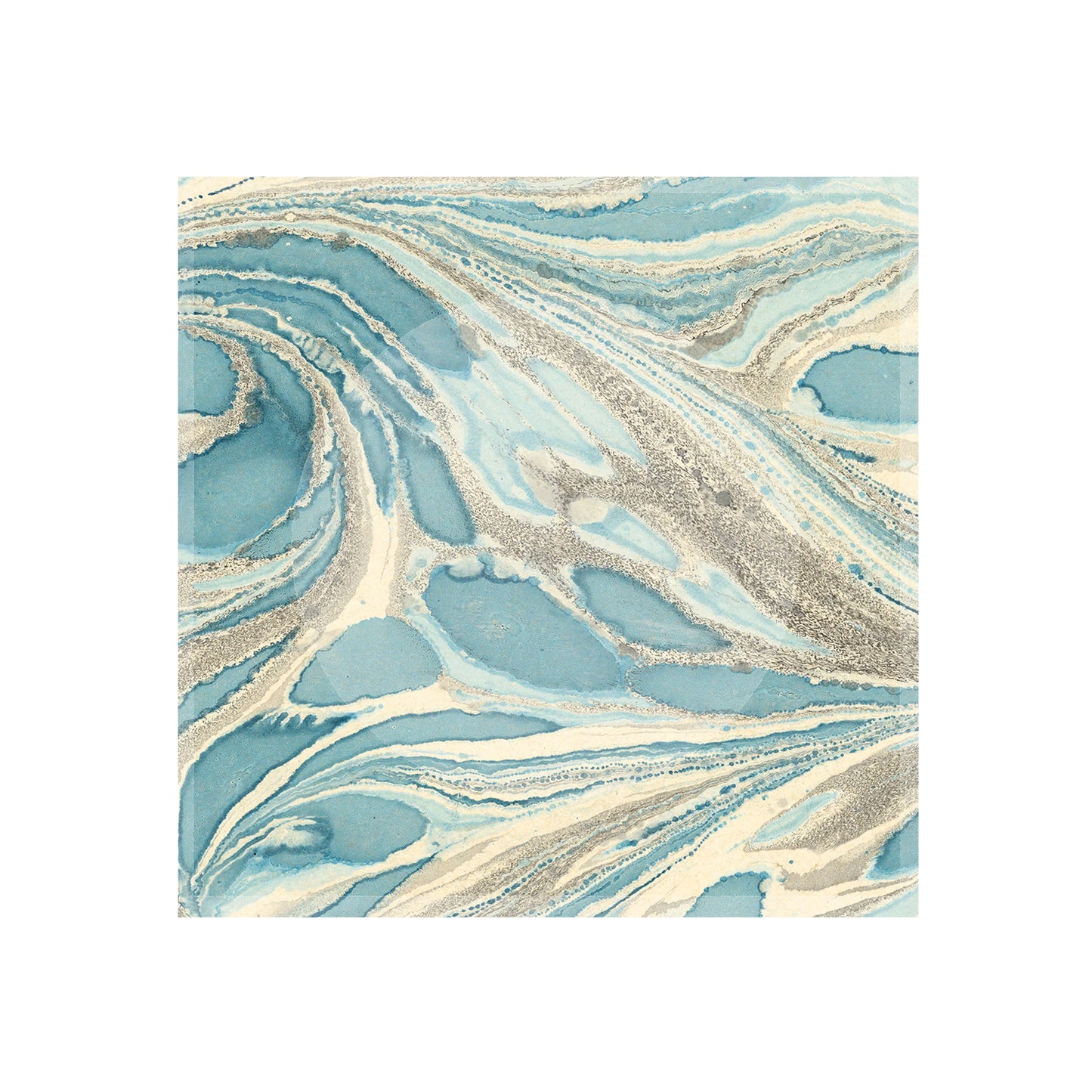 Blue Marbleized Trinket Bowl