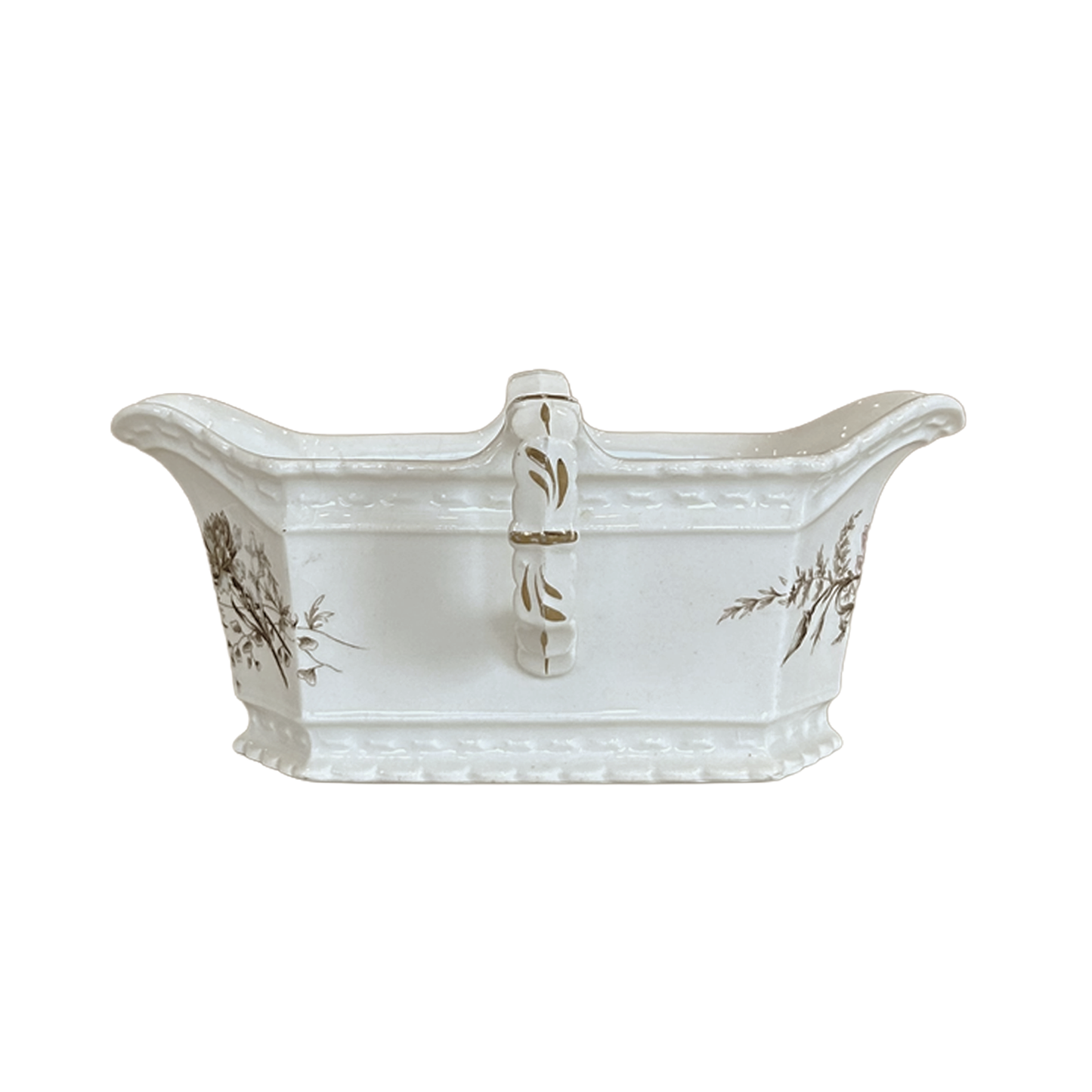 Transferware Gravy Boat - Brown Floral