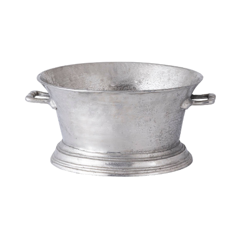 Cast Aluminum Ice Bucket/Wine Cooler - Raw Nickel