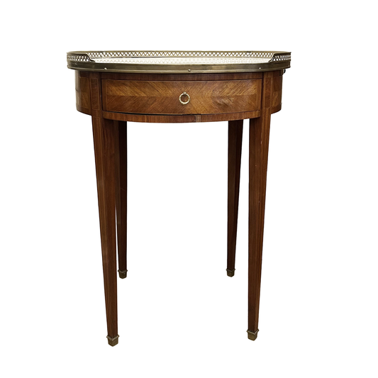 Louis XVI Marble Top Bouillotte Table - 24" Dia