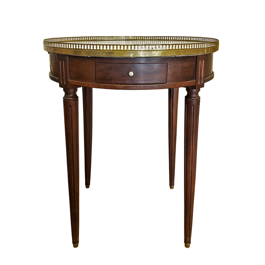 Louis XVI Marble Top Bouillotte Table - 25.5" Dia