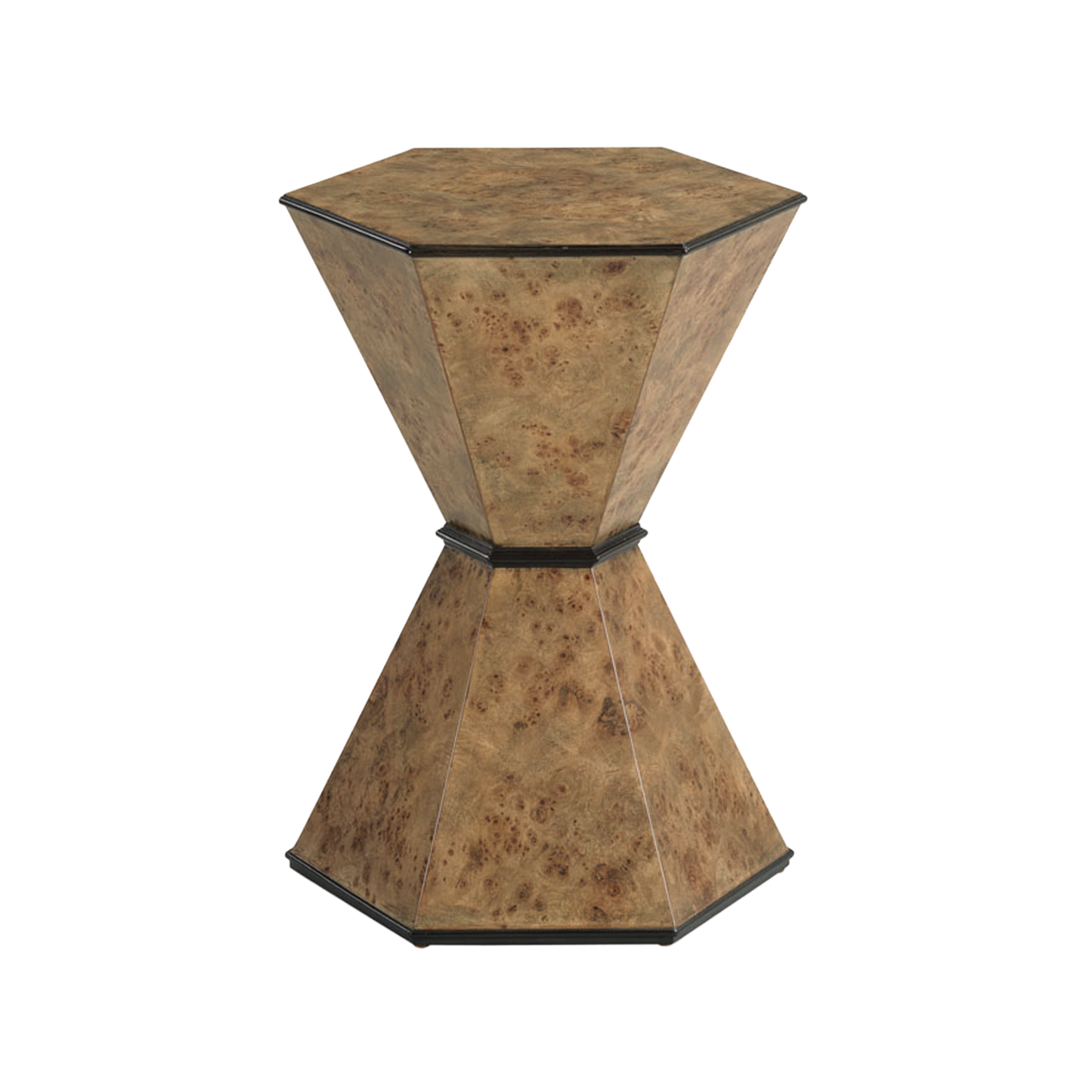 Burlwood Hourglass Drink Table
