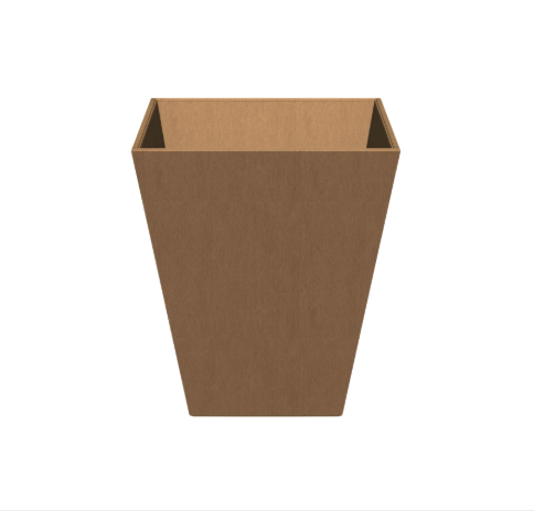 Leather Wastebasket - Caramel