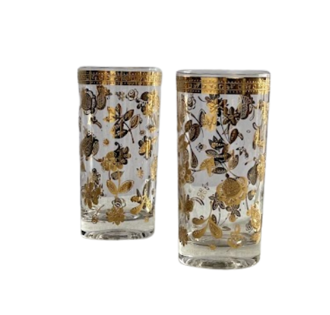Culver Gold Chantilly Highball Glasees S/6