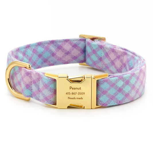 Sorbet Plaid Flannel Dog Collar - Medium